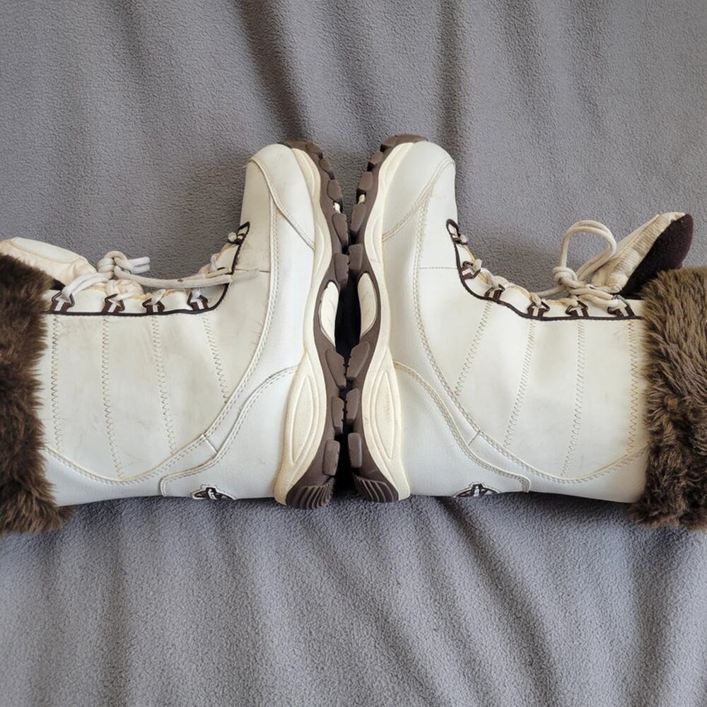 QUEST Glacier Snow Boots Womens Size 10 White Brown Thinsulate Snow Winter - Picture 7 of 12